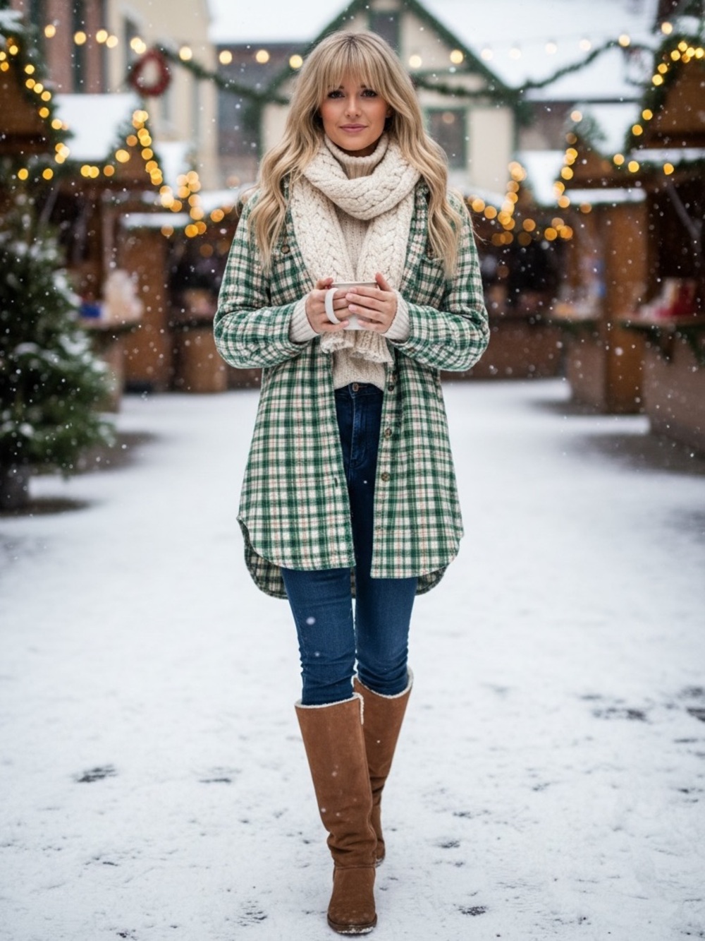 869. Green yarn dyed wool blend plaid button down jacket